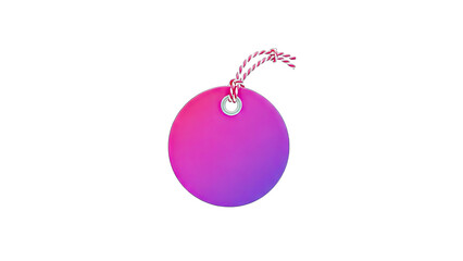 Gradient Tag with String Isolated on White Background