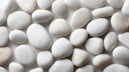 Top-down view of white pebble texture ideal for elegant background design