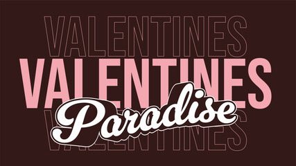 Bold Modern Style Valentine Celebration Typography art with Calligraphy in white color,  Pink and Dark Red Color Tone, Flat Banner
