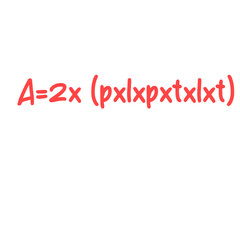 Cute handwritten area formula icon, perfect for geometry tutorials, diagrams, or illustrating clear, simple, and playful shape calculation designs. © Wisnu