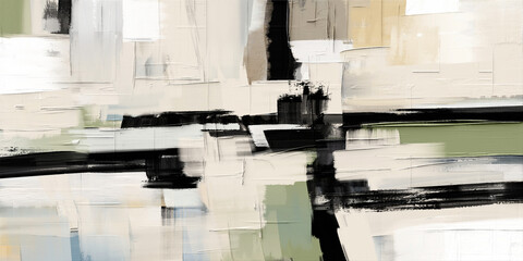 Contemporary abstract painting with bold lines and geometric shapes, perfect for adding a modern touch to spaces that need a stylish and artistic focal point