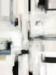 Contemporary abstract painting with bold lines and geometric shapes, perfect for adding a modern touch to spaces that need a stylish and artistic focal point