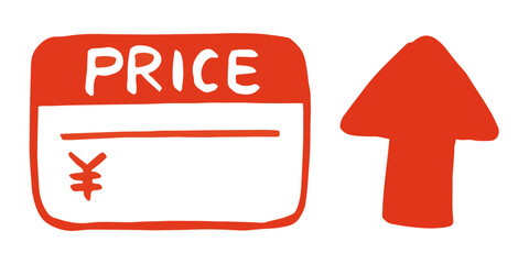 Price Tag with Up Arrow Vector &ndash; Inflation and Rising Prices Concept
