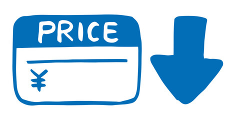 Price Tag with Down Arrow Vector &ndash; Deflation and Falling Prices Concept