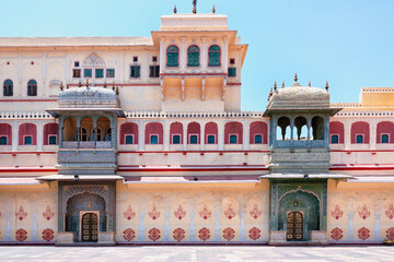 The architecture of the City Palace in Jaipur, Rajasthan, India