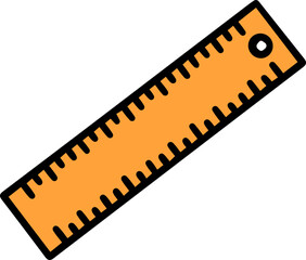 Vibrant orange ruler on black background