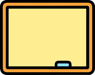 Blank whiteboard with orange frame for business presentation