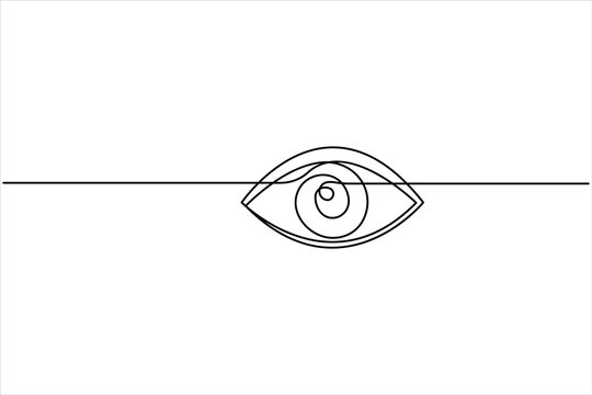Human eye continuous one line drawing of design