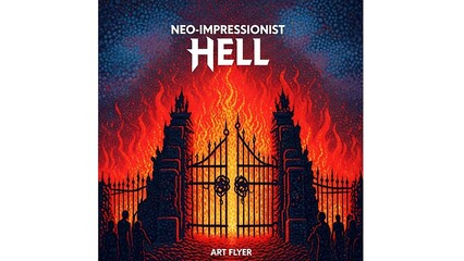 Neo Impressionist Hell Gate Art Illustration.