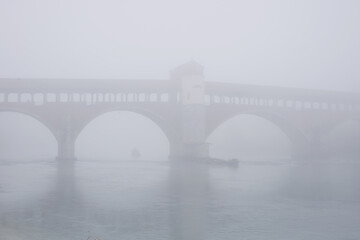 Fototapeta premium Pavia fog Village town characteristic square