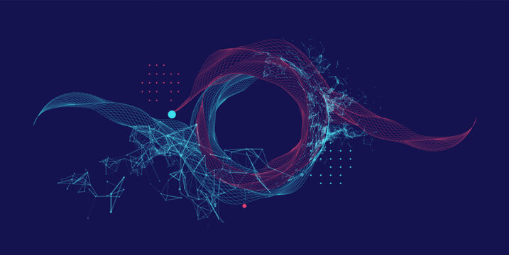 Abstract wireframe background. Modern science art elements.