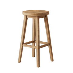 Modern wooden bar stool furniture cut-out with transparency