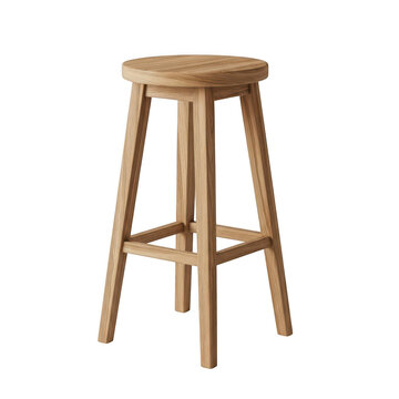 Modern wooden bar stool furniture cut-out with transparency