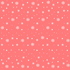 Snowflakes pattern on red background