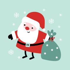 Santa Claus with holiday bag