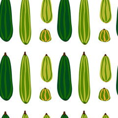 Seamless vector vegetable pattern for kitchen decor, textile and packaging.