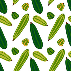 Seamless vector vegetable pattern for kitchen decor, textile and packaging.