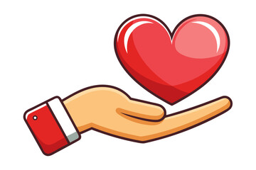 hand holding red heart