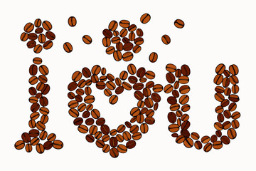 coffee beans isolated on white