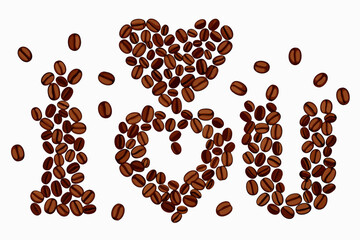 coffee beans on white