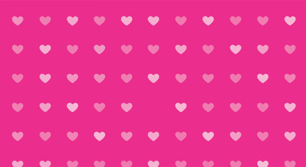 Seamless Pink Hearts Pattern Minimal Flat Design Vector
