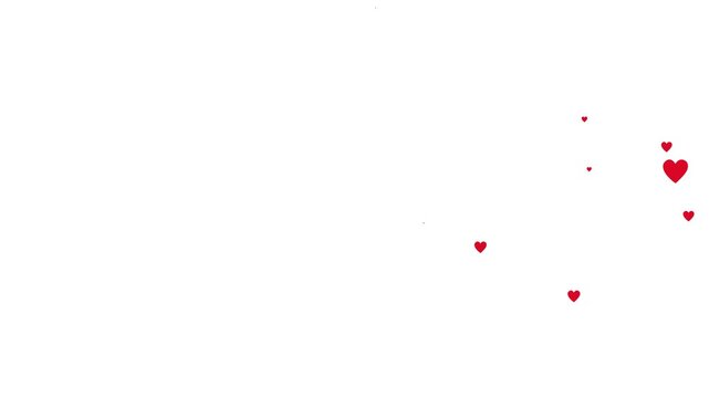 Flying hearts motion background with red hearts flying icon, valentine and romantic motion graphic, love heart animation seamless loop 4k