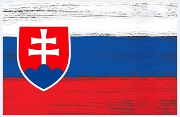 slovakian flag with paint strokes