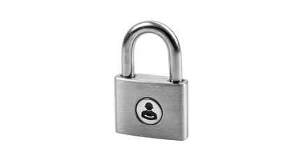 Fototapeta premium A silver padlock with a person icon in the center