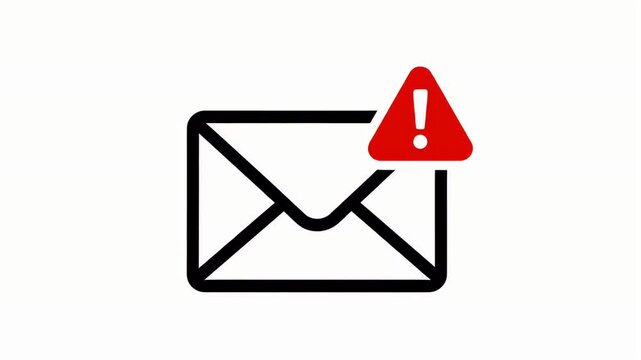 Email envelope icon with a red warning exclamation mark alert