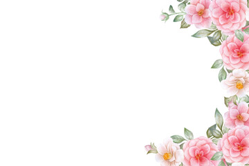 Naklejka premium Flower watercolor frame for wedding, birthday, card, background, invitation, wallpaper, sticker, decoration etc. 