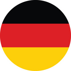 Obraz premium 3D illustration of a waving national German flag button featuring the iconic black, red, and gold emblem of Deutschland as a patriotic symbol of the European country