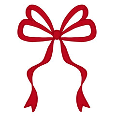 Minimalist Red Outline Ribbon Bow Graphic