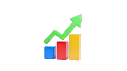 Growth Chart: Arrow Rising Above Colorful Bars