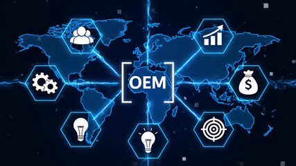Original equipment manufacturer business concept on digital screen - Powered by Adobe