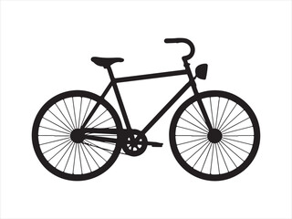 Fototapeta premium A silhouette of a road bicycle with drop handlebars and thin tires against on vector illustration