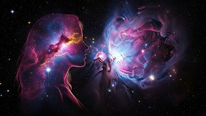 Vibrant nebulae in deep space cosmos.