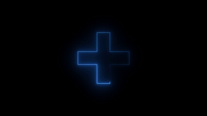 Fototapeta premium Illuminated blue cross symbol