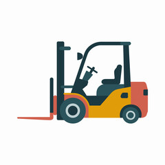 Industrial Forklift Vector Illustration for Warehouse and Logistics Industry Concepts