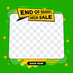Social Media Banner Vector EPS End Of Season Sale and Mega Sale Design Template