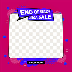 Social Media Banner Vector EPS End Of Season Sale and Mega Sale Design Template