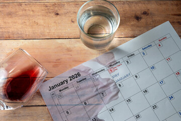 Dry January Sobriety Concept