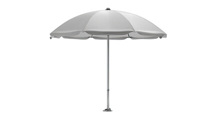 Large white patio umbrella on a black background, providing shade