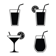 Minimal Drink Vector, Silhouette, Illustration