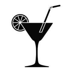 Mocktail & Party Drink Vector, Silhouette, Illustration