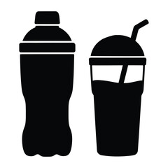 Sports & Fitness Drink Vector, Silhouette, Illustration