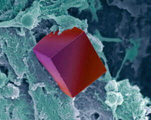 Albumin crystal, SEM.