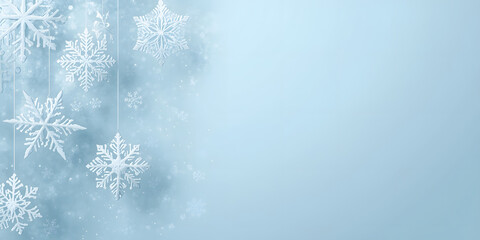 Frosty Elegance: An artistic rendition of delicate snowflakes dancing across a serene, icy backdrop, evoking the peaceful essence of winter.