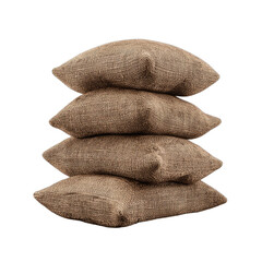Stacked square cushions with textured fabric