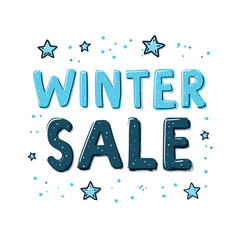 winter sale text seasonal promotion with snowflakes vector illustration