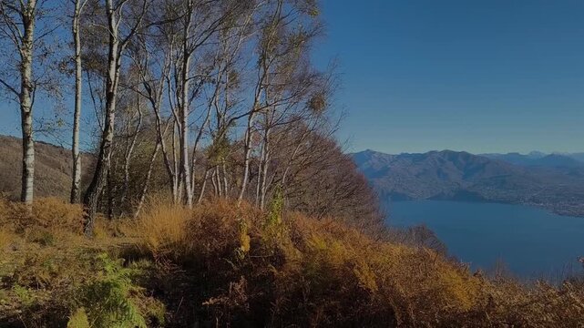 Maggiore Lake overview from Omo peak, Piedmont, Italy
